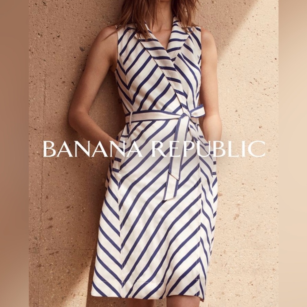 Stripe Trench Wrap Dress